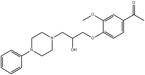 1-{4-[2-hydroxy-3-(4-phenyl-1-piperazinyl)propoxy]-3-methoxyphenyl}ethanone 结构式