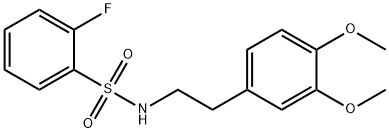 N-[2-(3,4-dimethoxyphenyl)ethyl]-2-fluorobenzenesulfonamide 结构式