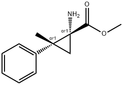 Cyclopropanecarboxylic acid, 1-amino-2-methyl-2-phenyl-, methyl ester, (1R,2R)-rel- (9CI) 结构式