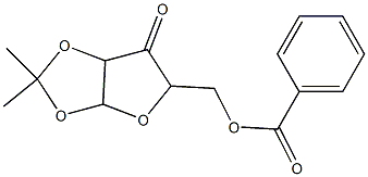 1,2-O-(异丙亚基)-ALPHA-D-赤式-呋喃戊-3-酮糖苯甲酸酯 结构式