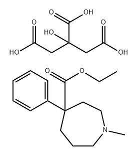 ethyl hexahydro-1-methyl-4-phenyl-1H-azepine-4-carboxylate, compound with citric acid (1:1)  结构式