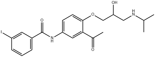 3-碘苯甲酰基醋丁洛尔 结构式
