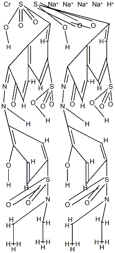 Chromate(5-), bis(8-((5-((diethylamino)sulfonyl)-2-(hydroxy-kappaO)phenyl)azo-kappaN1)-7-(hydroxy-kappaO)-1,3-naphthalenedisulfonato(4-))-, tetrasodium hydrogen
 结构式