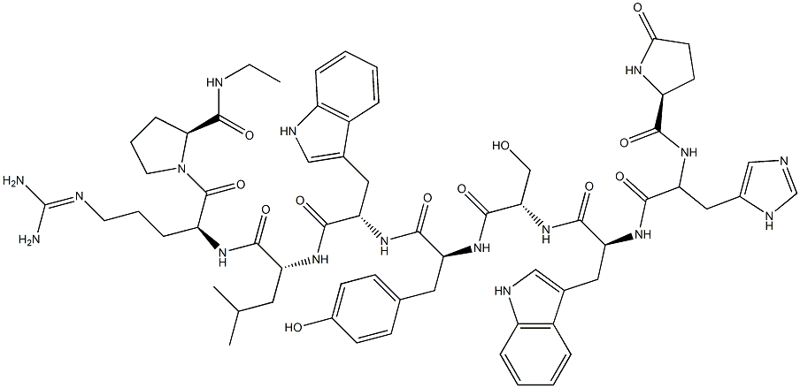 (D-Trp(sup 6)-pro(sup 9))-LHRH ethylamide 结构式