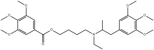 3,4,5-Trimethoxybenzoic acid 4-[ethyl(3,4,5-trimethoxy-α-methylphenethyl)amino]butyl ester 结构式