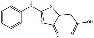 4,5-二氢-4-氧代-2-(苯氨基)-5-噻唑乙酸 结构式
