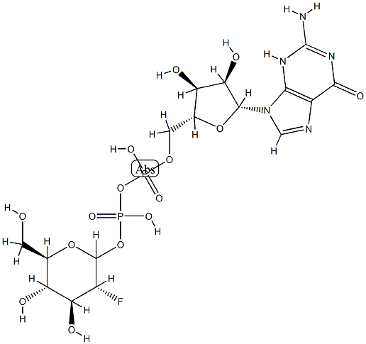 guanosine-2-deoxy-2-fluoro-D-glucose diphosphate ester 结构式