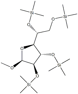 Methyl 2-O,3-O,5-O,6-O-tetrakis(trimethylsilyl)-α-D-galactofuranoside 结构式