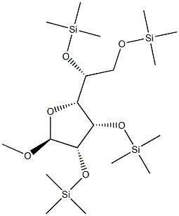 Methyl 2-O,3-O,5-O,6-O-tetrakis(trimethylsilyl)-α-D-mannofuranoside 结构式