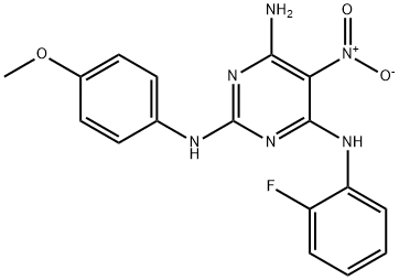 N~4~-(2-fluorophenyl)-N~2~-(4-methoxyphenyl)-5-nitropyrimidine-2,4,6-triamine 结构式
