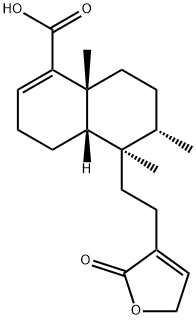 [4aS,(-)]-5α-[2-(2,5-Dihydro-2-oxofuran-3-yl)ethyl]-3,4,4aα,5,6,7,8,8a-octahydro-5,6β,8aα-trimethyl-1-naphthalenecarboxylic acid 结构式
