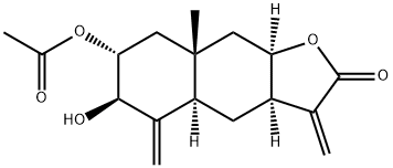 (3aR)-7α-Acetoxy-3a,4,4aα,5,6,7,8,8a,9,9aα-decahydro-6β-hydroxy-8aβ-methyl-3,5-bis(methylene)naphtho[2,3-b]furan-2(3H)-one 结构式