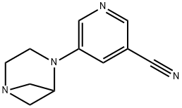 3-Pyridinecarbonitrile,5-(1,4-diazabicyclo[3.1.1]hept-4-yl)-(9CI) 结构式