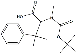 2 - ((叔丁氧基羰基)(甲基)氨基)-3-甲基-3-苯基丁酸 结构式