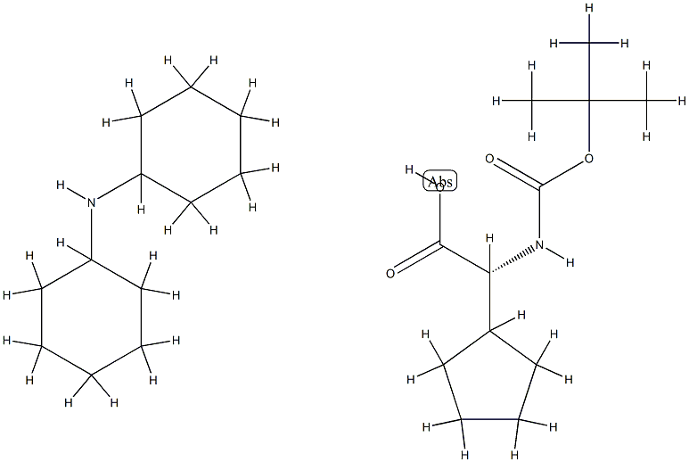 二环己胺(S)-2-((叔丁氧基羰基)氨基)-2-环戊基乙酸酯 结构式