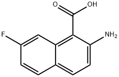 1-Naphthalenecarboxylicacid,2-amino-7-fluoro-(9CI) 结构式