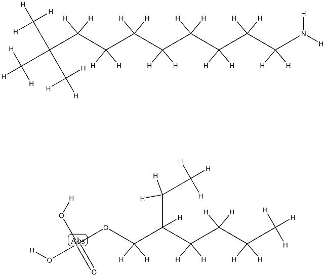 磷酸单(2-乙基己基)酯与叔-十二烷基胺的化合物 结构式