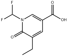 3-Pyridinecarboxylicacid,1-(difluoromethyl)-5-ethyl-1,6-dihydro-6-oxo-(9CI) 结构式