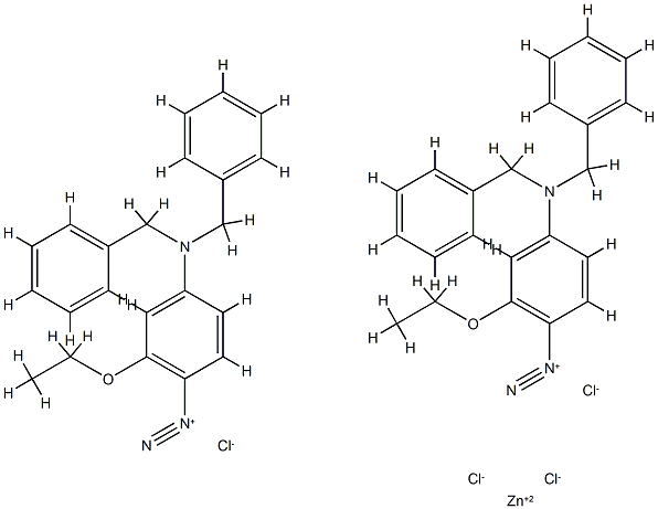 4-[bis(benzyl)amino]-2-ethoxybenzenediazonium tetrachlorozincate (2:1) 结构式