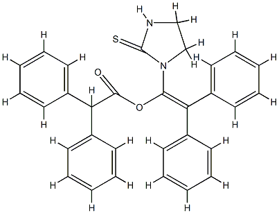 α-Phenylbenzeneacetic acid 2,2-diphenyl-1-(2-thioxoimidazolidin-1-yl)ethenyl ester 结构式