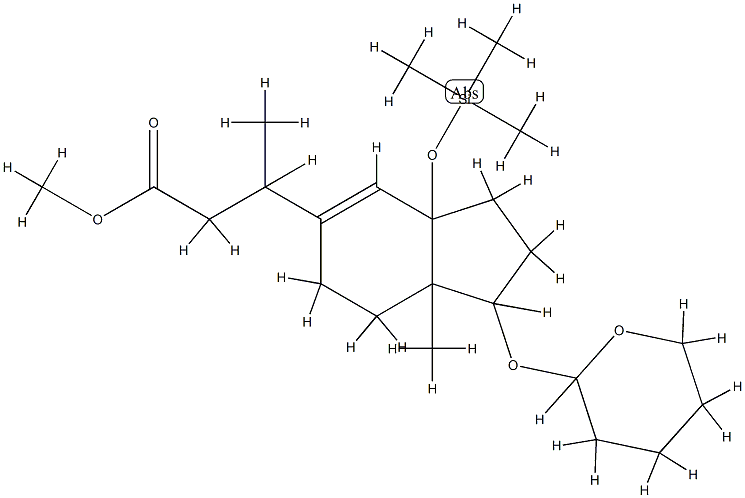 2,3,3a,6,7,7a-Hexahydro-β,7a-dimethyl-1-[(tetrahydro-2H-pyran-2-yl)oxy]-3a-[(trimethylsilyl)oxy]-1H-indene-5-propanoic acid methyl ester 结构式