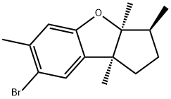 (3S)-7-Bromo-2,3,3a,8b-tetrahydro-3,3aβ,6,8bβ-tetramethyl-1H-cyclopenta[b]benzofuran 结构式