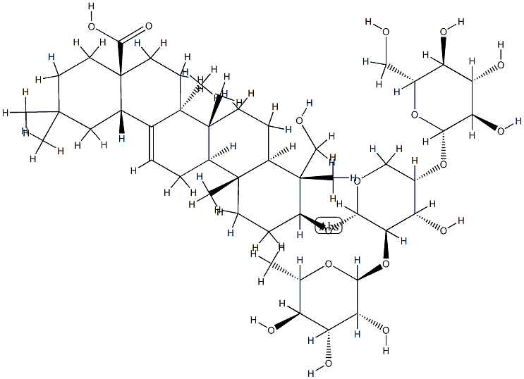 Hederagenin 3-O-α-L-rhaMnopyranosyl(1→2)-(β-D-glucopyranosyl(1→4))-α-L-arabinopyranoside 结构式