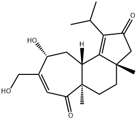 (3aS)-2,3,3a,4,5,5a,6,9,10,10aβ-Decahydro-9α-hydroxy-8-hydroxymethyl-3aβ,5aα-dimethyl-1-isopropylcyclohept[e]indene-2,6-dione 结构式