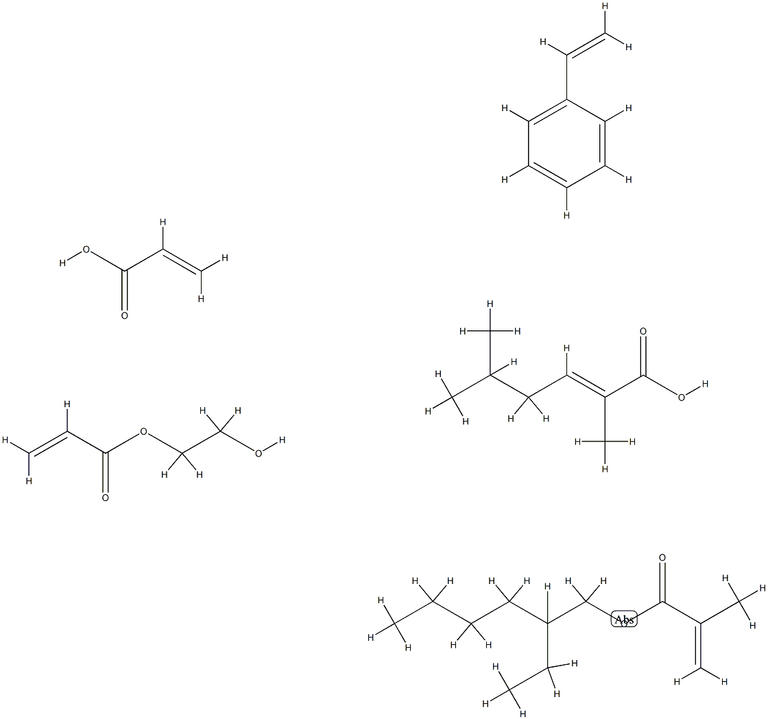 2-Propenoic acid, 2-methyl-, 2-ethylhexyl ester, polymer with ethenylbenzene, 2-hydroxyethyl 2-propenoate, 2-methylpropyl 2-methyl-2-propenoate and 2-propenoic acid 结构式