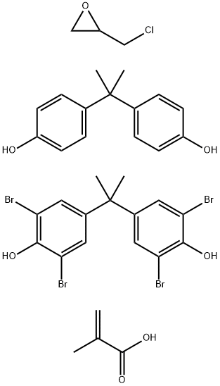 2-甲基-2-丙酸、氯甲基环氧乙烷、4,4'-(1-甲基亚乙基)双[2,6-二溴酚]和4,4'-(1-甲基亚乙基)双[酚]的聚合物 结构式