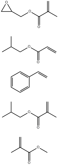 2-Propenoic acid, 2-methyl-, methyl ester, polymer with ethenylbenzene, 2-methylpropyl 2-methyl-2-propenoate, 2-methylpropyl 2-propenoate and oxiranylmethyl 2-methyl-2-propenoate 结构式