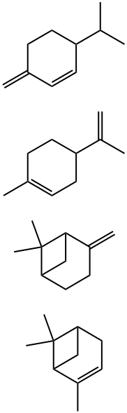 2,6,6-三甲基双环[3.1.1]庚-2-烯与6,6-二甲基-2-亚甲基双环[3.1.1]庚烷、3-亚甲烯-6-(1-甲乙基)环己烯和1-甲基-4-(1-甲基乙烯基)环己烯的聚合物 结构式