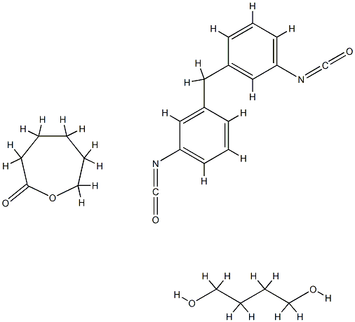 Ε-己内酯与1,4-丁二醇和1,1'-亚甲基双[异氰酸根合苯]的聚合物 结构式