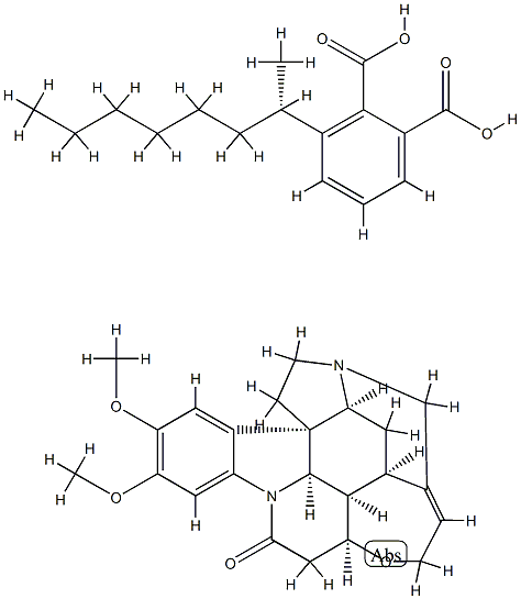 Strychnidin-10-one, 2,3-dimethoxy-, compd. with (S)-mono(1-methylheptyl)-1,2-benzenedicarboxylate (1:1) 结构式