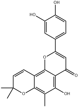 2-(3,4-Dihydroxyphenyl)-5-hydroxy-6,8,8-trimethyl-4H,8H-benzo[1,2-b:3,4-b']dipyran-4-one 结构式