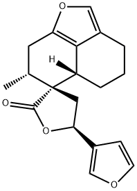 (5'aS,3R,5S)-5-(3-Furyl)-3',4,4',5,5',5'a,7',8'-octahydro-7'α-methylspiro[furan-3(2H),6'-[6H]naphtho[1,8-bc]furan]-2-one 结构式