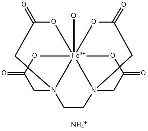 (PB-7-11'-121'3'3)-[[N,N'-1,2-乙烷二基二[N-[(羧基)甲基]甘氨酸基]]]羟基高铁酸二铵盐 结构式