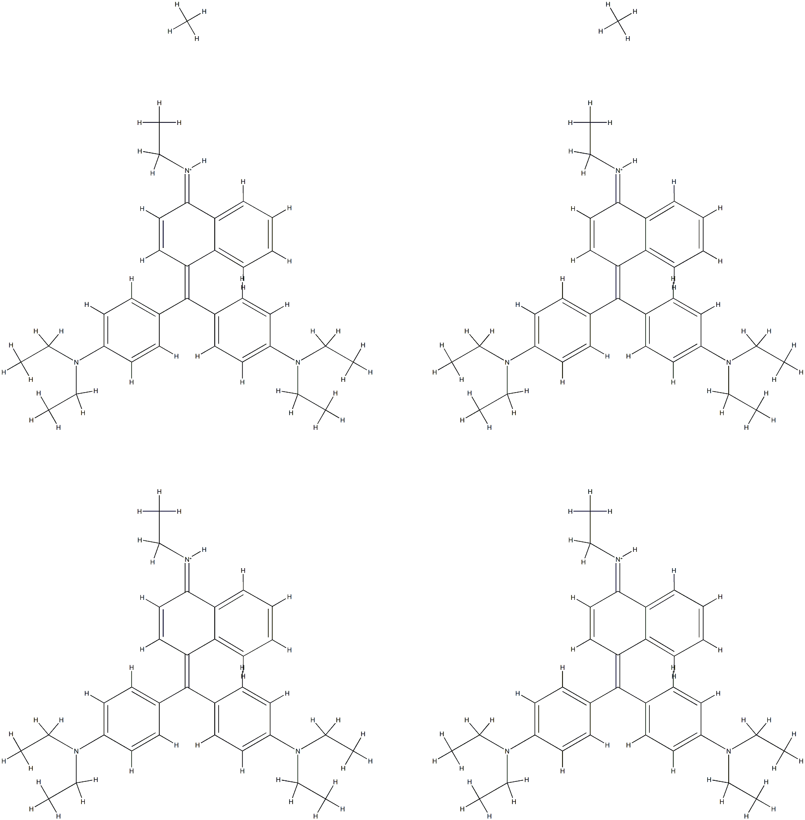 Ethanaminium, N-[4-[[4-(diethylamino)phenyl][4-(ethylamino)-1-naphthalenyl]methylene]-2,5-cyclohexadien-1-ylidene]-N-ethyl-, [mu12-[orthosilicato(4-)-O:O:O:O':O':O':O'':O'':O'':O''':O''':O''']]tetracosa-mu-oxododecaoxododecamolybdate(4-) (4 结构式