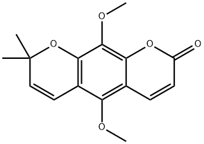 5,10-Dimethoxy-8,8-dimethyl-2H,8H-benzo[1,2-b:5,4-b']dipyran-2-one 结构式