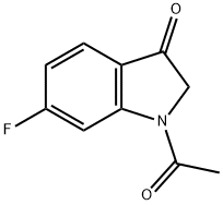 6-氟-1-乙酰基-3-羟基吲哚 结构式