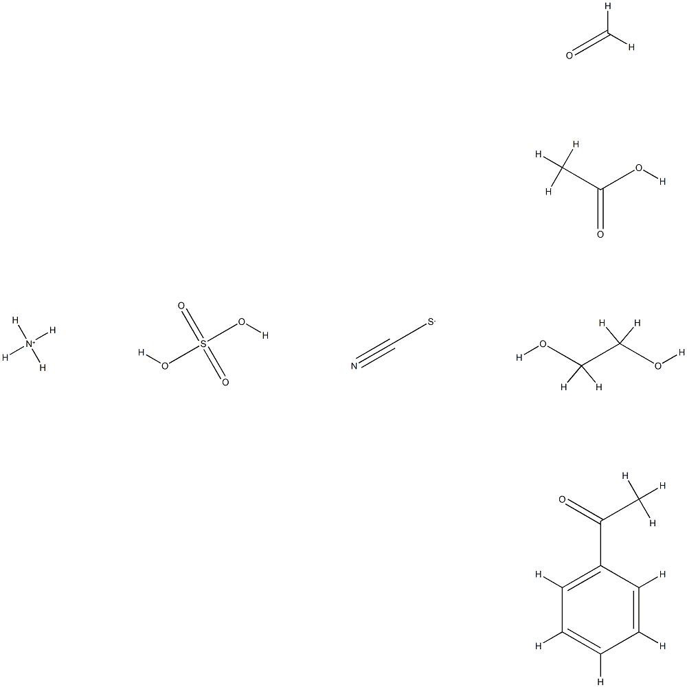 Acetic acid, reaction products with acetophenone, ammonium thiocyanate, ethylene glycol, formaldehyde and sulfuric acid 结构式