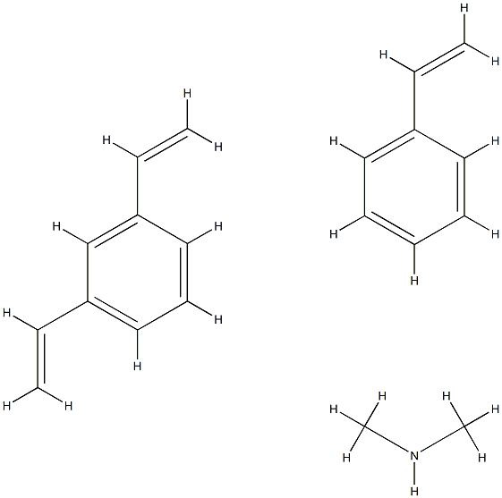 N-甲基甲胺与氯甲基化二乙烯苯-苯乙烯的聚合物的反应产物 结构式
