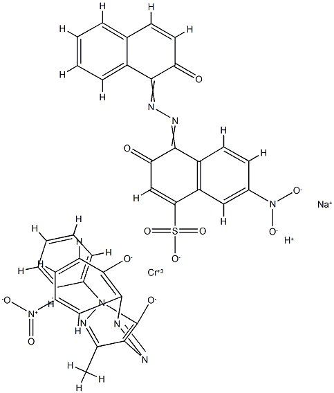 sodium hydrogen [2,4-dihydro-4-[(2-hydroxy-5-nitrophenyl)azo]-5-methyl-2-phenyl-3H-pyrazol-3-onato(2-)][3-hydroxy-4-[(2-hydroxy-1-naphthyl)azo]-7-nitronaphthalene-1-sulphonato(3-)]chromate(2-) 结构式