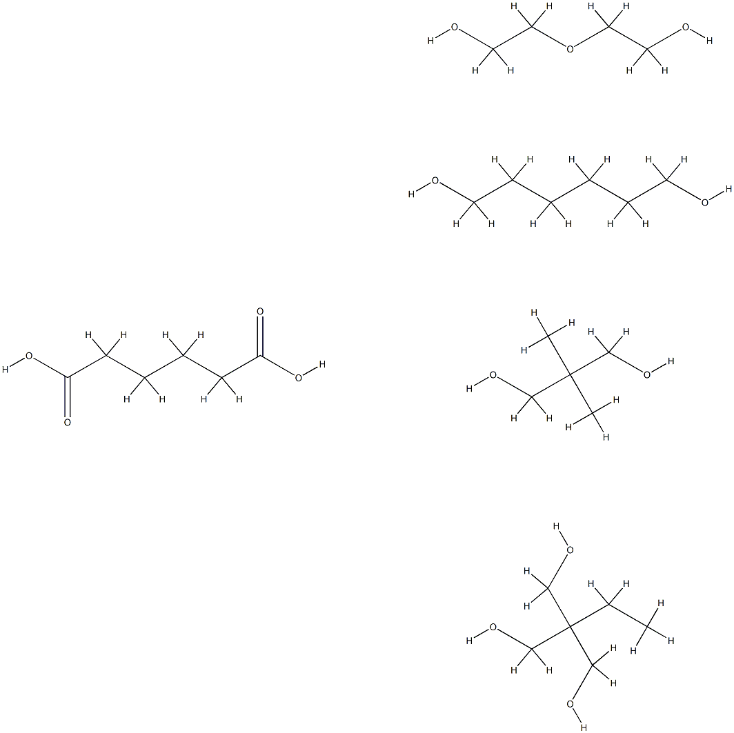 己二酸与2,2-二甲基-1,3-丙二醇、2-乙基-2-(羟甲基)-1,3-丙二醇、1,6-己二醇和2,2’-氧二(乙醇)的聚合物 结构式