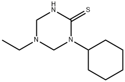 1,3,5-Triazine-2(1H)-thione,1-cyclohexyl-5-ethyltetrahydro-(9CI) 结构式