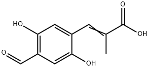 2-Propenoicacid,3-(4-formyl-2,5-dihydroxyphenyl)-2-methyl-(9CI) 结构式