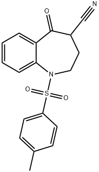 5-oxo-1-tosyl-2,3,4,5-tetrahydro-1H-benzo[b]azepine-4-carbonitrile 结构式