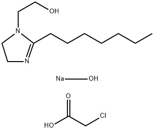 2-氯乙酸与2-庚基-4,5-二氢-1H-咪唑-1-乙醇和氢氧化钠的反应产物 结构式