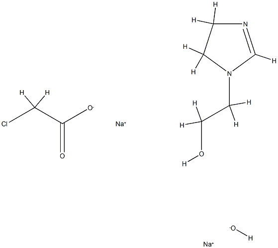 氯乙酸钠与4,5-二氢-1H-咪唑-1-乙醇-2-椰油烷基衍生物和氢氧化钠的反应产物 结构式