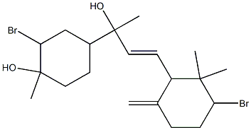 3-Bromo-α-[2-(3-bromo-2,2-dimethyl-6-methylenecyclohexyl)ethenyl]-4-hydroxy-α,4-dimethylcyclohexanemethanol 结构式